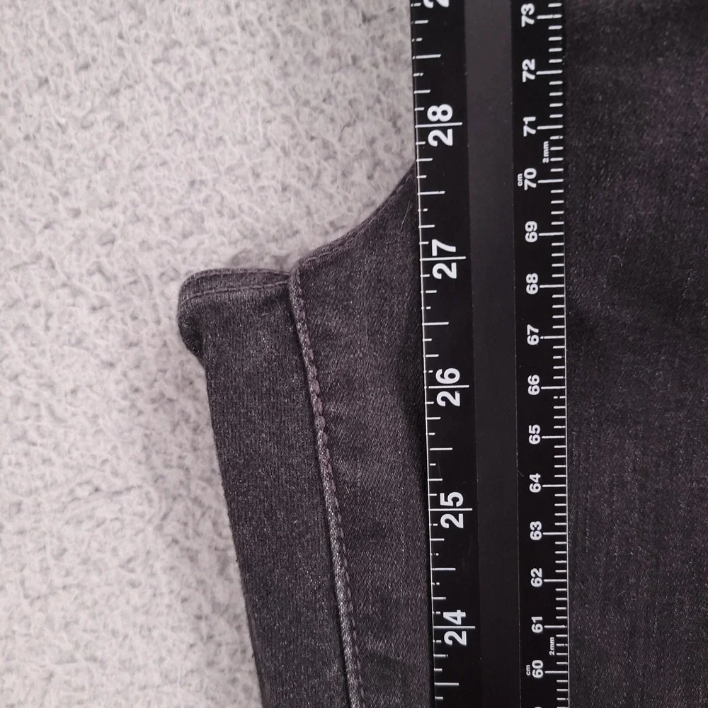 LEVIS‎ 721 Jeans Size 32 High Rise Skinny Faded Black Denim Studded Flames